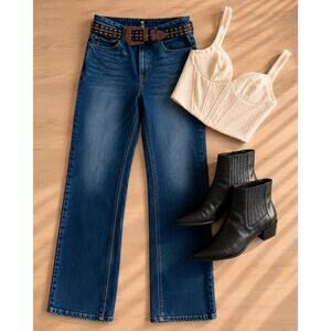FRYE Straight Leg Jeans Women’s 10/30 Medium Wash Y2K Western Denim 32” Inseam